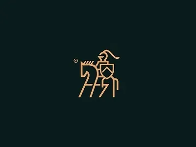 Knight abstratct ancient creative design horse knight lines logo medievel minimal simple warrior