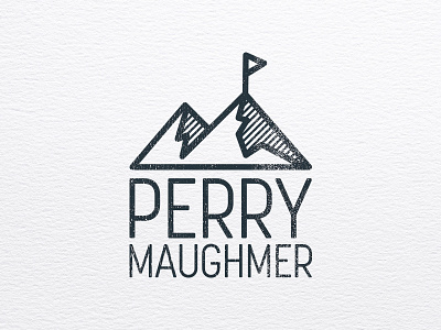 Perry Maughmer Logo flag linework logo monogram mountains