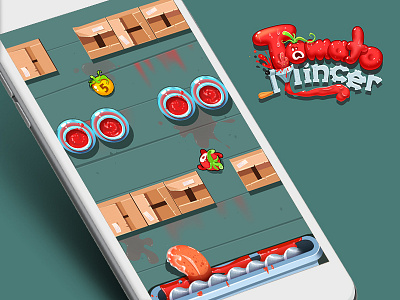 Run Tomato Run app design game green mincer red tomato ui