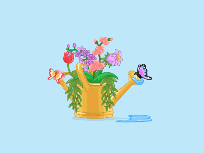 Breezy animation bittypets butterfly flash flower gif orchid plant rose