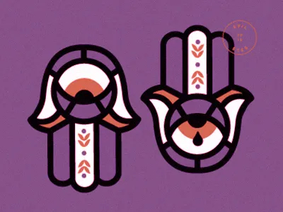 Hazy Evil Eyes color evil eyes eyes hamsa hands haze hazey orange purple stylistic tears