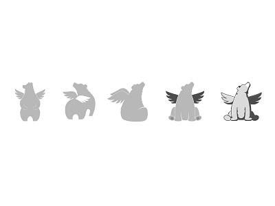 Logo Progression bear branding illustrator logo progression rantmedia wings