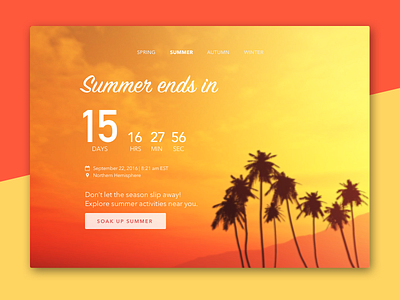 Countdown Timer | 014 014 countdown countdown timer daily100 dailyui ios seasons summer ui uidesign ux uxdesign