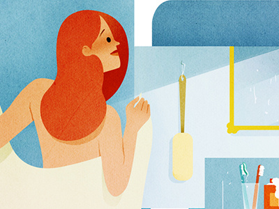 Bath bath illustration woman