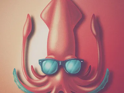 'SUP!' Ver. 2 grain rayban san diego skeuomorphism squid sup tentacles vintage wayfarer