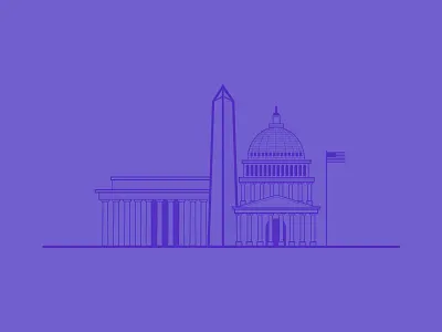 Washington DC capitol dc illustrator line purple vector washington