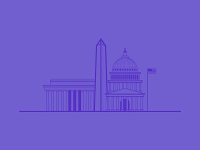 Washington DC capitol dc illustrator line purple vector washington