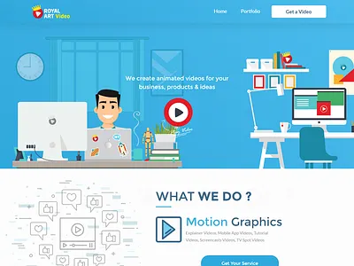 Royal Art Video Web Design UX/UI design jo orange ui ux web webdesign