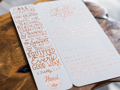 Letterpress + Copper Foil bookmark letterpress