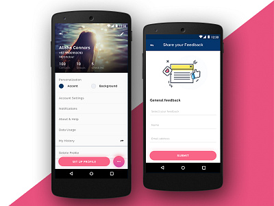 Profile Feedback app concept design illustrator sketch