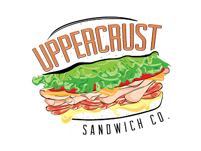 Uppercrust Sandwich Co. Logo branding got so hungry working on this identity logo sandwiches yummy