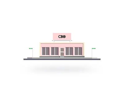 Hovering Shop building clean design flat house nice pink shop