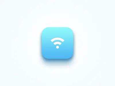Wi-Fi app blue flat icon light logo network shadow subtle ui wifi