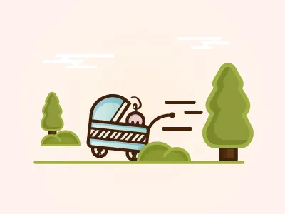 Stroller Ride baby illustrate illustration ride stroller