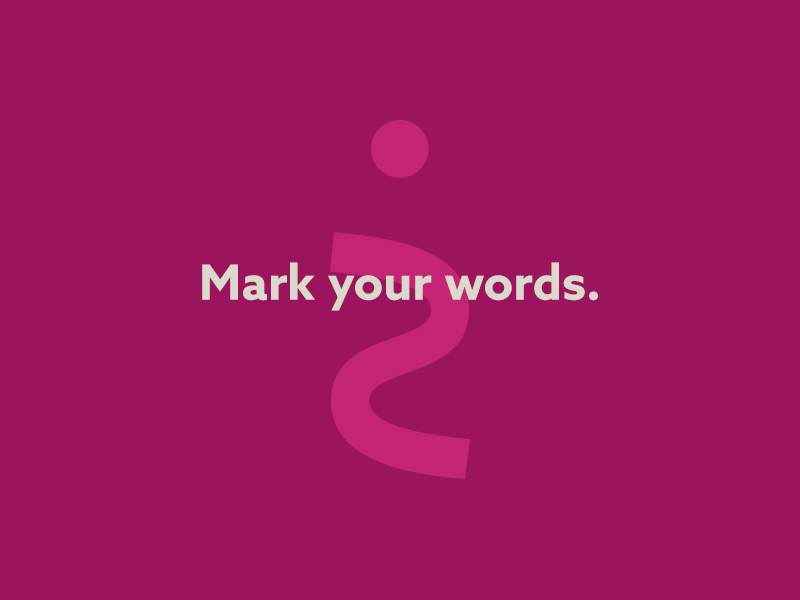 Progressive Punctuation Promo gif marks motion pink project punctuation side type typography