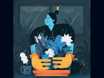 The Garden art creative editorial fonzynils garden illustration magazine plants stickers story