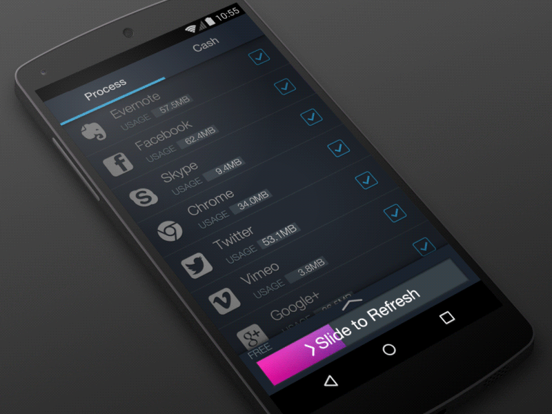 slide task killer android animation gif taskkiller