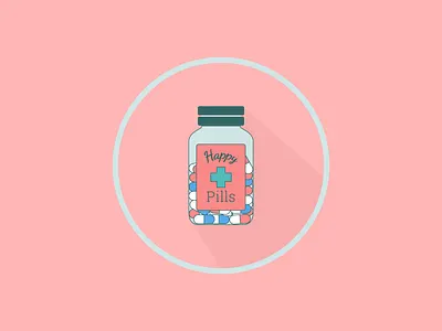 Happy Pills art colors design flat happy icon illustration jones norah pills pink vector
