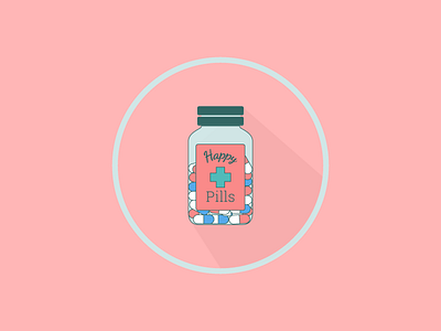 Happy Pills art colors design flat happy icon illustration jones norah pills pink vector