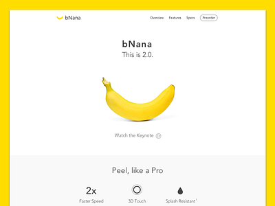 Daily UI Challenge #003 - Landing Page banana clean design funny landing page minimalistic page product simple ui visual web