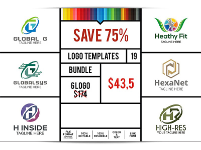 Logo Bundle 19 connecting fit font global healthy hexa highres inside letter network system