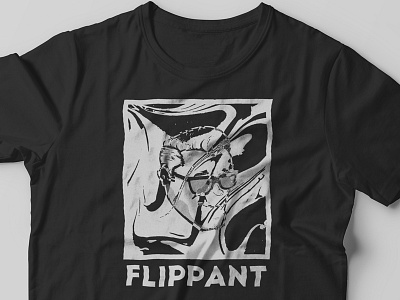 Flippant black and white illustration t shirt t shirt design tee