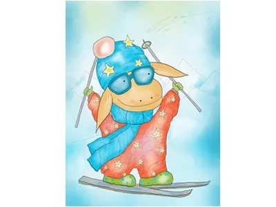 Ski Season alps cartoon happy hat ski resort ski season skis snow stars winter