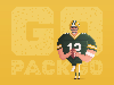 Pixel Aaron Rodgers 8bit aaron art bay football green nfl packers pixel rodgers sports yellow