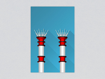 Minimalist Great American Ball Park - Cincinnati Reds ballpark baseball cincinnati illustrator minimalist minimalist art ohio photoshop reds riverboat smoke stack stadium