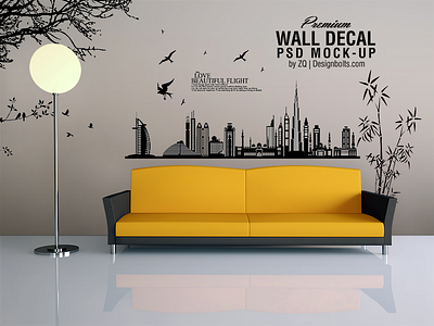 Free Vinyl Wall Art Decal Sticker Mockup Psd File free psd free wall decal mockup mockup mockup psd wall decal wall decal mockup wall sticker wallpaper