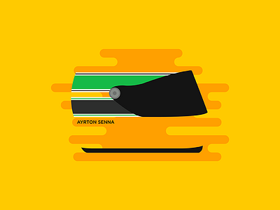 Senna helmet 1 ayrton brasil draw formula helmet icon illustration pilot race senna yellow