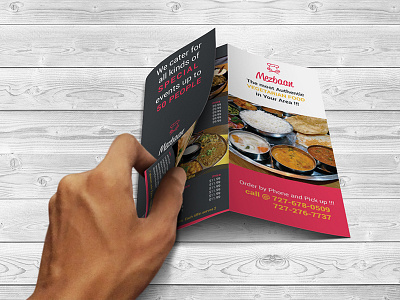 Indian Restaurant Z Fold Brochure cafe dinner food menu gujarati tiffin indian restaurant menu mezbaan punjabi tiffin roti sabji vegetarian food z fold brochure