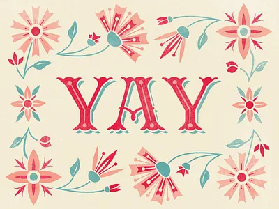 Yay to experimenting with a different style cut floral flower retro texture vector vintage wood wood cut