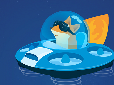 Firefox Testpilot blue craft flight fox pilot space