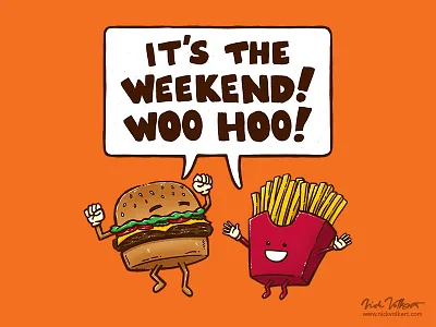 The Weekend Burger burger fast food fries hamburger illustration weekend