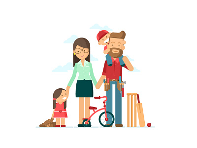 Lifebroker - Family character design health illustration insurance vector