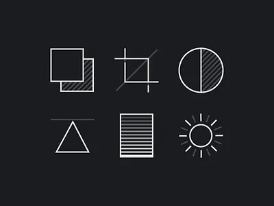 Precision Camera Icons brightness camera contrast crop icons layers sharpness temperature ui