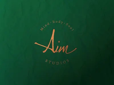 Aim Studios Logo & Identity - WIP brand colliography green handwritten identity lettering logo