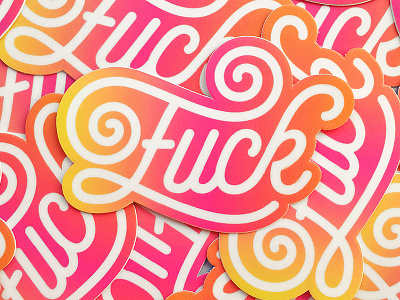 Fuck Vinyl Stickers color design fuck illustration insult lettering pencil stickermule stickers type typography vector