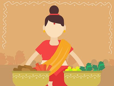 Street vendor-1 character character design illustration lady sketchapp street vegetable vendor