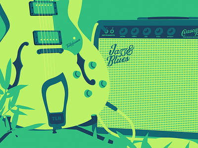 Tally Jams amp blues grille guitar illustration jazz vector