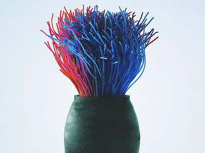 3D Plant Pot abstract architecture colours design future interior plant pot scifi