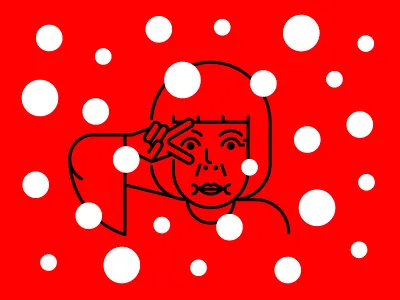 Yayoi Kusama artist lady red spot