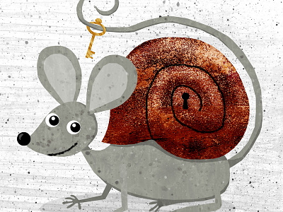 House Mouse childrens fun house illustration key lock mouse pun