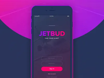 JETBUD App #2 application design flight minimalist mobile ui ux
