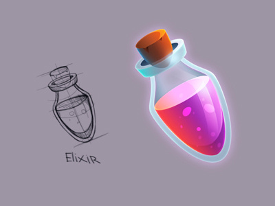 Elixir bottle elixir game icon magic sketch tube ui