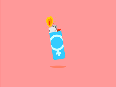 Girls are Hot cute design fem female feminist flat vector girls hot light lighter spark vector