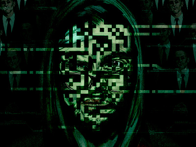 Mr Robot, poster spy submission advertising illustration alternative tv poster computer motifs dark digital green illustration pen and ink portrait poster