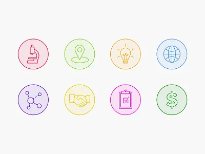 Health Research Icons branding health icons launchpad lab line minimal research