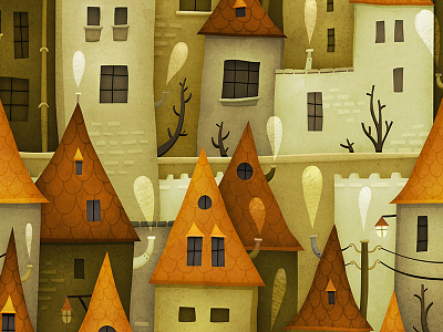 Castle City city houses illustration kids pattern surface design surface pattern design